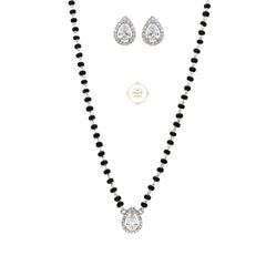 Sparkling Treasure Mangalsutra Pear Necklace Set With Earrings