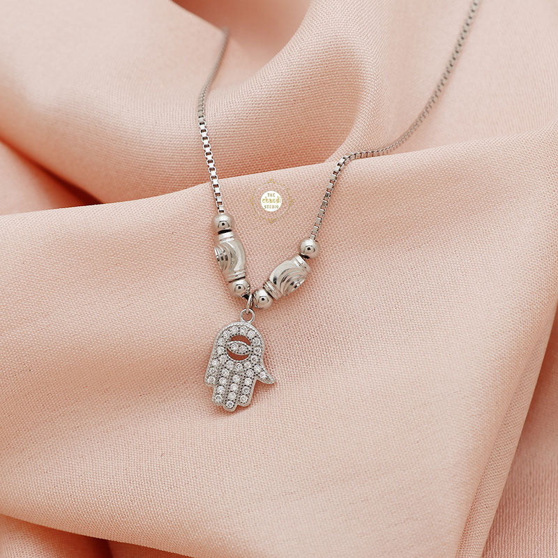 Sparkling Treasure Hamsa Necklace