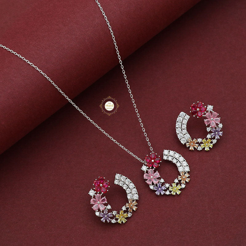 Sparkling Treasure Colorful Floral Necklace