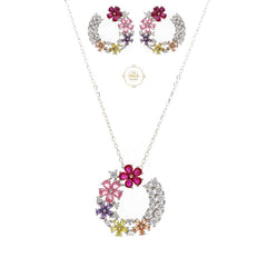 Sparkling Treasure Colorful Floral Necklace