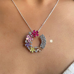 Sparkling Treasure Colorful Floral Necklace