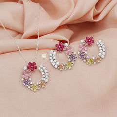 Sparkling Treasure Colorful Floral Necklace