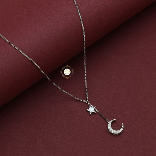 Sparkling Treasure Moon Star Necklace