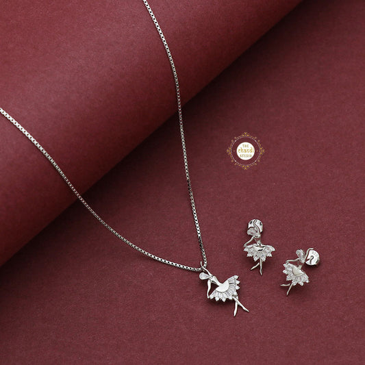 Sparkling Treasure Dancing Girl Necklace Set