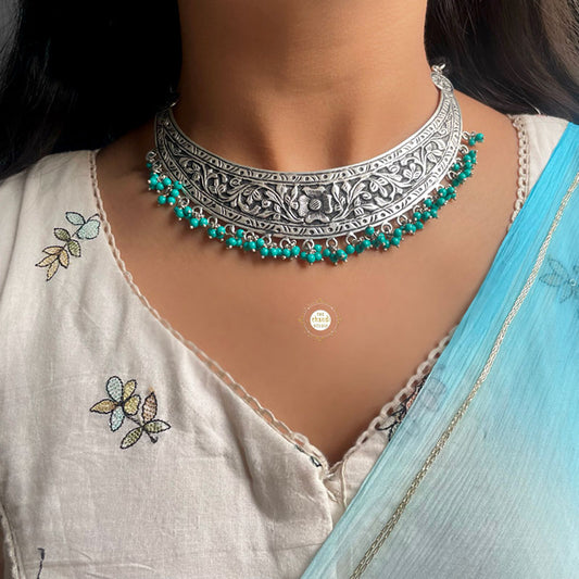 Sterling Silver Chitai Turquoise Drop Necklace