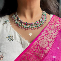 Muhurat Kundan Lotus Necklace Set