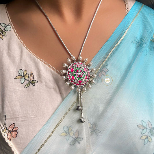 Floral Kundan Chain Necklace