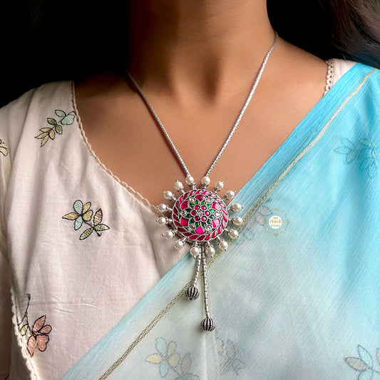 Floral Kundan Chain Necklace