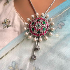 Floral Kundan Chain Necklace