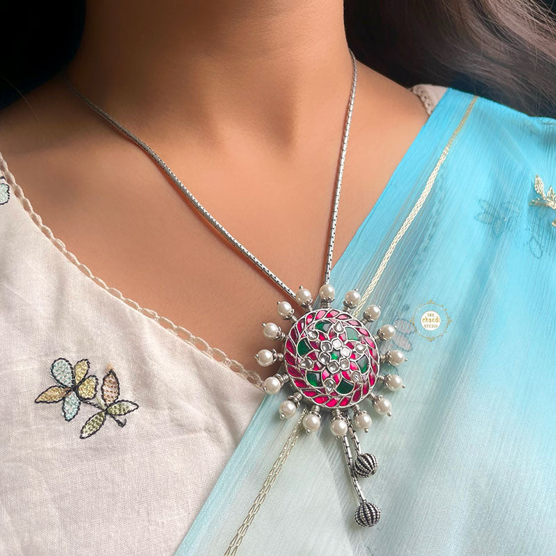 Floral Kundan Chain Necklace