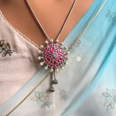 Floral Kundan Chain Necklace