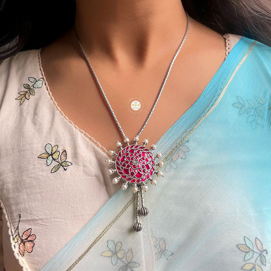 Floral Kundan Chain Necklace