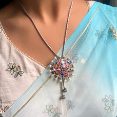 Floral Kundan Chain Necklace