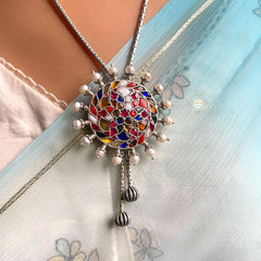 Floral Kundan Chain Necklace