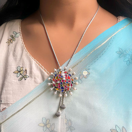 Floral Kundan Chain Necklace