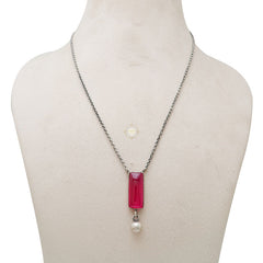 Ruby Ball Drop Necklace