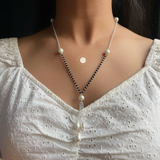 Sterling Silver Pearl Drop Manglsutra