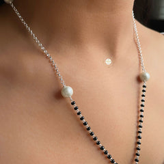 Sterling Silver Pearl Drop Manglsutra