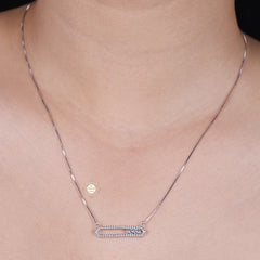 Sparkling Silver Seesaw Necklace