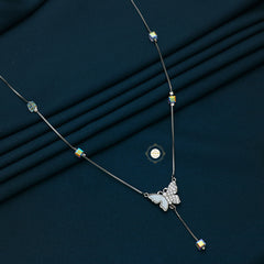 Sparkling Silver Butterfly Necklace