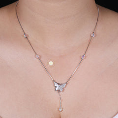 Sparkling Silver Butterfly Necklace