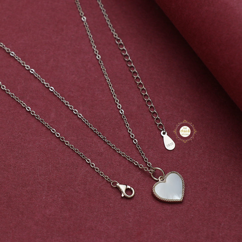 Sparkling Silver Heart Necklace