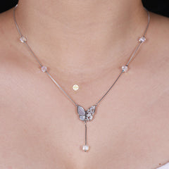 Sparkling Silver Butterfly Necklace