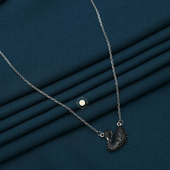 Sparkling Silver Swan Necklace