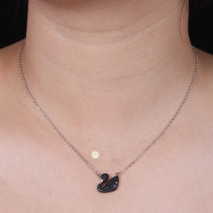 Sparkling Silver Swan Necklace