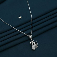 Sparkling Silver Swan Necklace