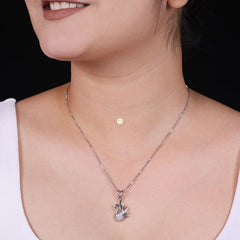 Sparkling Silver Swan Necklace