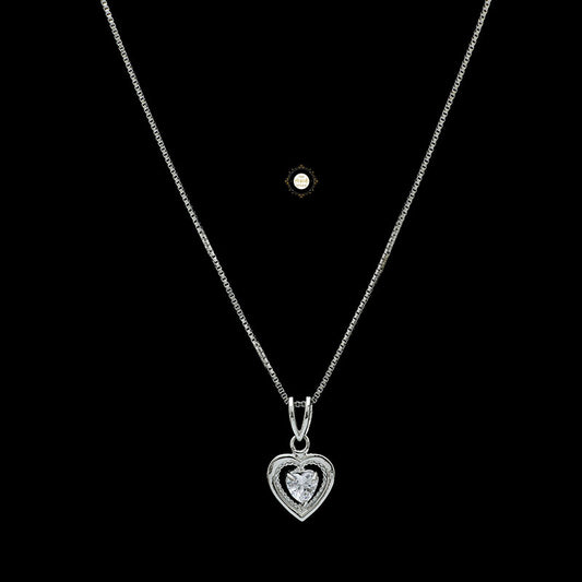 Sparkling Silver I Heart You Necklace