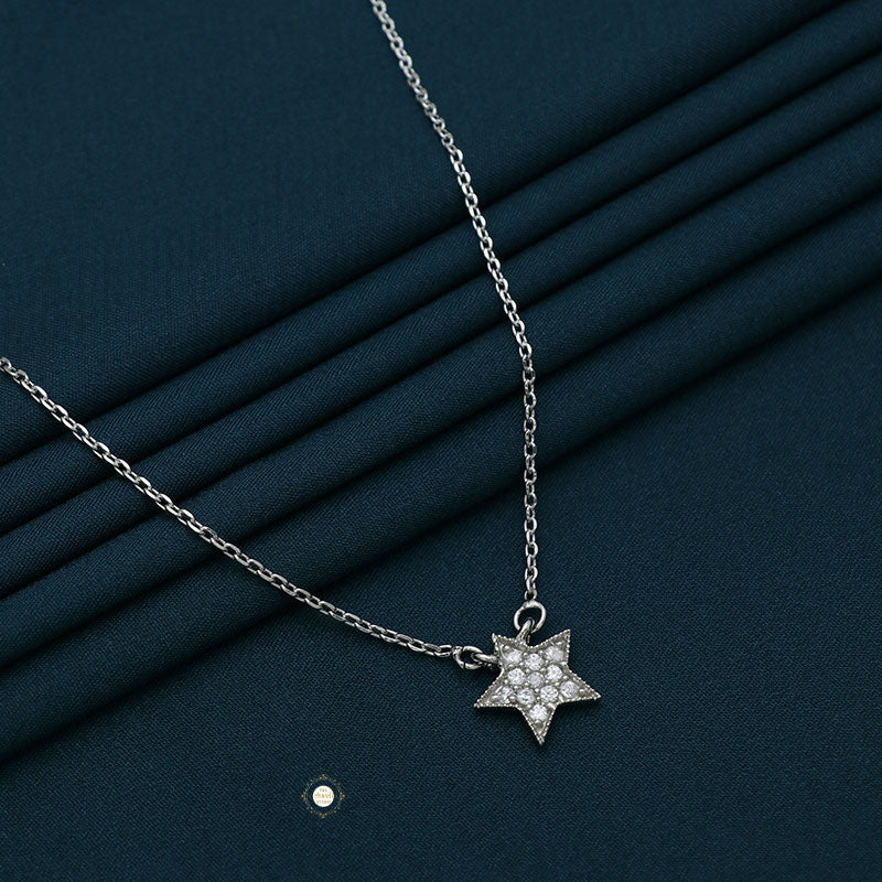thumbnail image 2 of 925 Sterling Silver Tiny Star Pendant Necklace – 6mm Star Slide, 16-18 Inch Chain 2 of 6