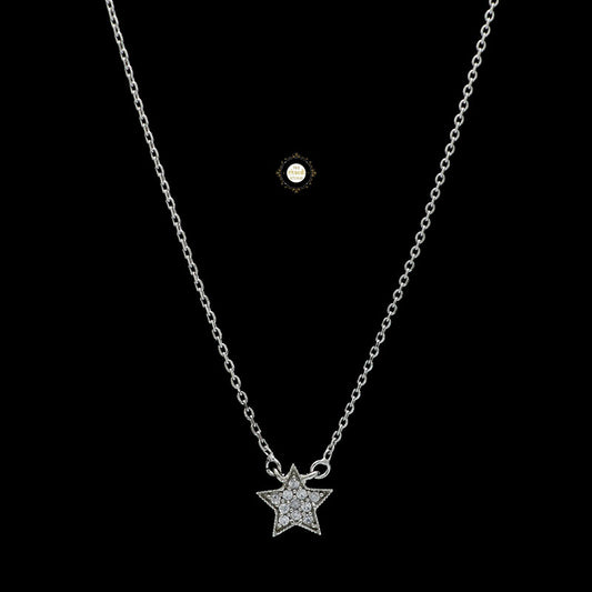 Sparkling Silver Mini Star Necklace