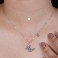 Sparkling Silver Butterfly Necklace