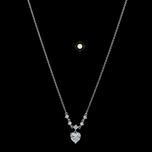 Sparkling Silver Heart Necklace