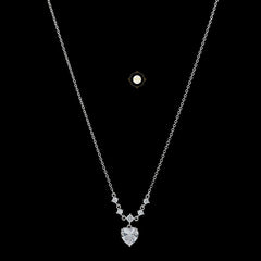 Sparkling Silver Heart Necklace