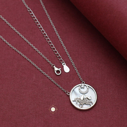 Sparkling Silver Unicorn Necklace