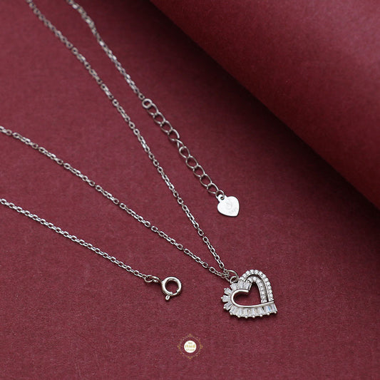 Sparkling Silver Heartfelt Necklace