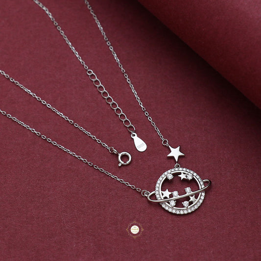 Sparkling Silver Galaxy Necklace