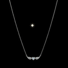 Sparkling Silver Flying Hearts Necklace