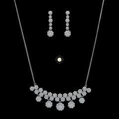 Sparkling Silver Sparkle Serenade Necklace With Earring