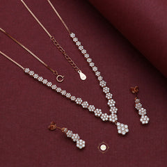 Sparkling Silver Sparkle Symphony Necklace With Earring