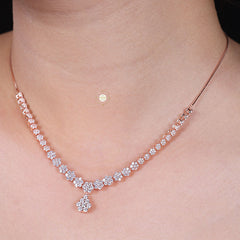 Sparkling Silver Sparkle Symphony Necklace With Earring