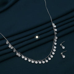 Sparkling Silver Twinkling Treasure Necklace With Earring