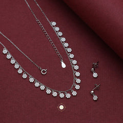 Sparkling Silver Twinkling Treasure Necklace With Earring