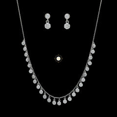 Sparkling Silver Twinkling Treasure Necklace With Earring