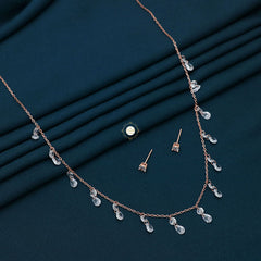 Sparkling Silver Misty Morning Necklace With Earring