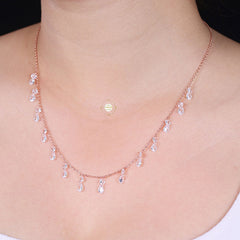 Sparkling Silver Misty Morning Necklace With Earring