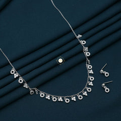 Sparkling Silver Harvest Moon Necklace With Earring